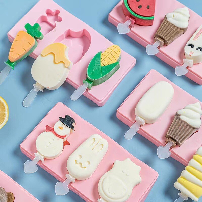 Animacinių filmų ledų formelė Naminis „pasidaryk pats“ maistinių silikoninių ledų formelių dėžutė