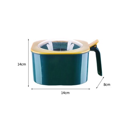 Prieskonių dėžutė su šaukštu Prieskonių indelis 4 viename Kelių skyrių Druskos Pipirų Prieskonių Stiklainiai Puodai Virtuvės Priedai Prieskonių Indelis