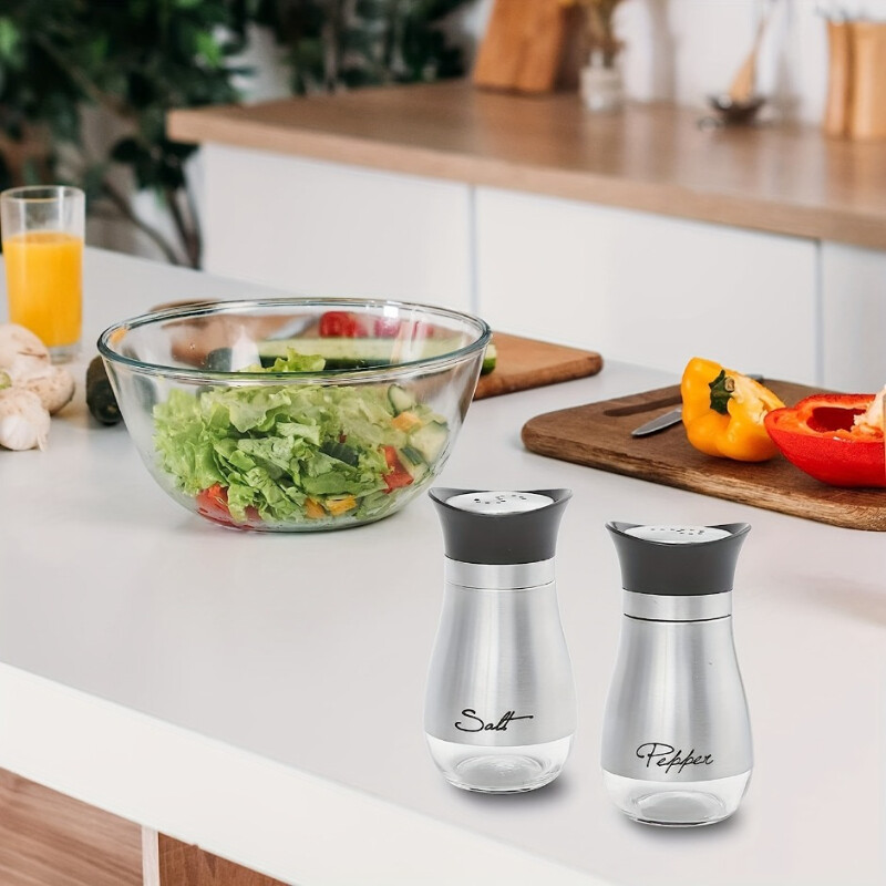 2 tk korduvtäidetav soola- ja piprašeikerite komplekt, vürtsipudeli konteiner koju, restorani ja pikniku jaoks – 3,4 untsi köögitarvikud