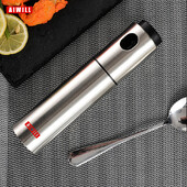 AIWILL 100ML Pulverizator de ulei de măsline din oțel inoxidabil Sticlă de pulverizare Spray de ulei de bucătărie Pulverizator de ulei de gătit Cutie de ulei pentru grătar 1 buc