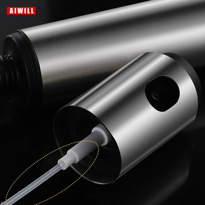AIWILL 100ML Pulverizator de ulei de măsline din oțel inoxidabil Sticlă de pulverizare Spray de ulei de bucătărie Pulverizator de ulei de gătit Cutie de ulei pentru grătar 1 buc