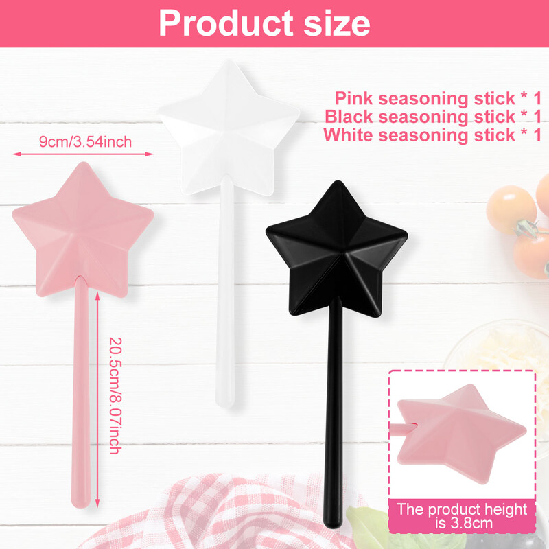 3 tk kaasaskantavad soolapipra loksutajad, korduvtäidetavad Magical Star Wand vürtside jaoturid maitseainešeiketi komplekt Köögi söögi grillitarbed