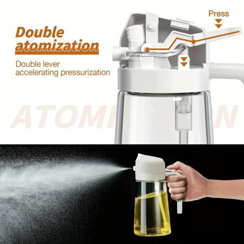 2 σε 1 500 ml Glass Spray Oil Sprayer Bottle Spray Oil Dispenser Oil Var Cruet BBQ Kitchen Baking Roasting Picnic Kitchen