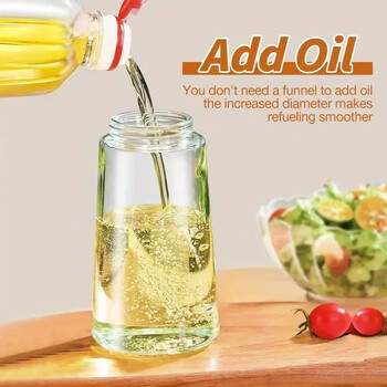 2 σε 1 500 ml Glass Spray Oil Sprayer Bottle Spray Oil Dispenser Oil Var Cruet BBQ Kitchen Baking Roasting Picnic Kitchen