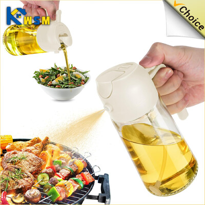 2 în 1 500 ml Sticlă Pulverizator de Ulei Sticlă Spray Dozator de Ulei Borcan de Ulei Cruet BBQ Bucătărie Coace Prăjire Picnic Instrument de bucătărie