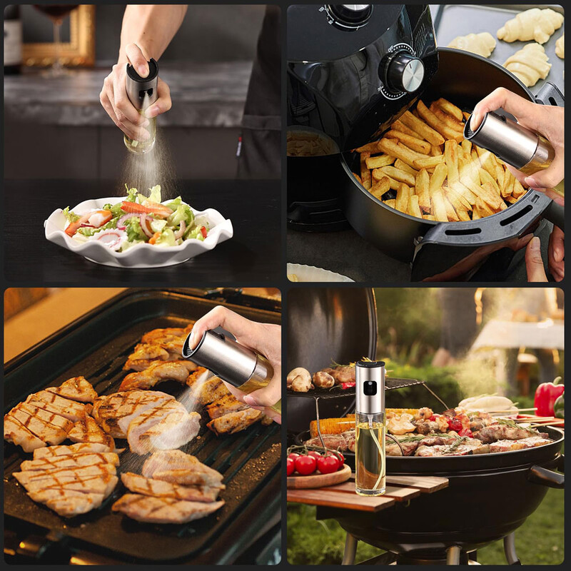 Oliiviõli pihustuspudel koos lehtriga 100 ml oliiviõli pihusti jaotur pudel toiduvalmistamiseks Köögitarbed, tarvikud