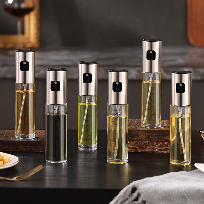 Oliiviõli pihustuspudel koos lehtriga 100 ml oliiviõli pihusti jaotur pudel toiduvalmistamiseks Köögitarbed, tarvikud