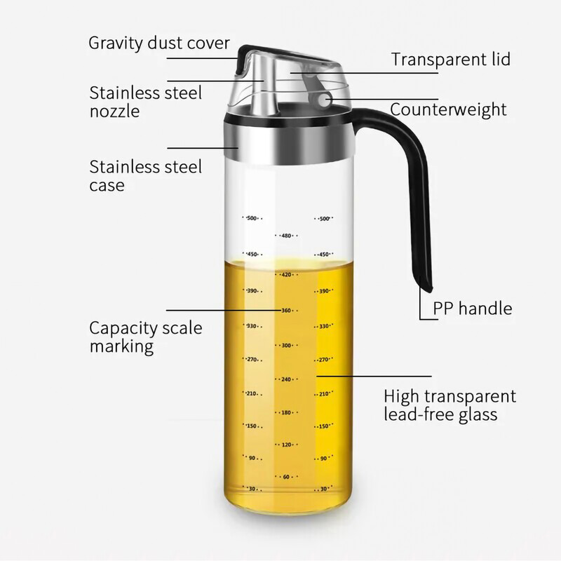 Maitseainepudeli jaotur Kastmepudel Klaasist säilituspudelid Vürtsiklaasiõli Pihusti Äädikas Loomingulised köögitööriistad