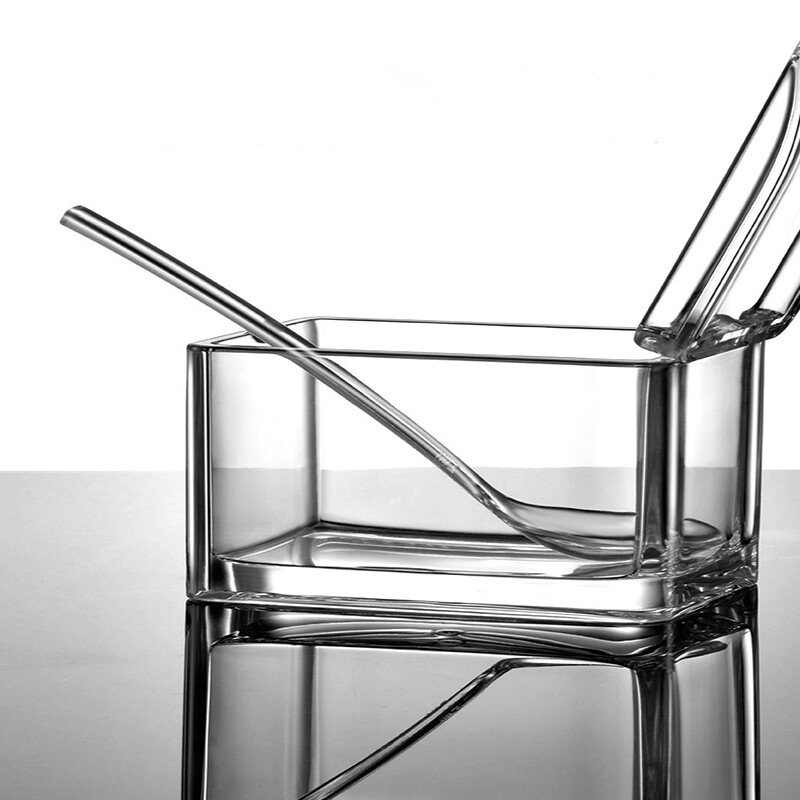 Köök Neljakambriline maitseainekarbi komplekt Läbipaistev vürtsipurgi soola- ja suhkrumaitseaine, lusikakarp