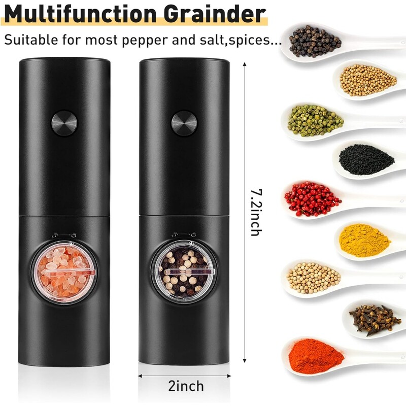 Elektriline soola- ja pipraveski Kodumajapidamises kasutatav meresoolaveski roostevabast terasest vürtsiveski meresoolaveski korduvkasutatav maitseainepurusti