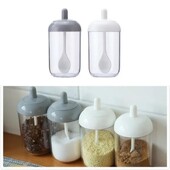 Ümmargune kaanega vürtsipurk lusikas Maitseainepudel Maitseainekarp, tihendkarp Köögikorraldaja посуда для кухни