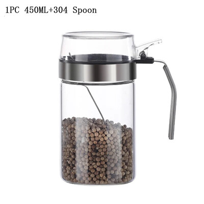 JJTHNCR prieskonių puodas, stiklinis butelis, pagardų laikymo dėžutė, druskos pipirų puodo cukraus kvapioji talpykla su PP dangteliu virtuvės reikmenimis