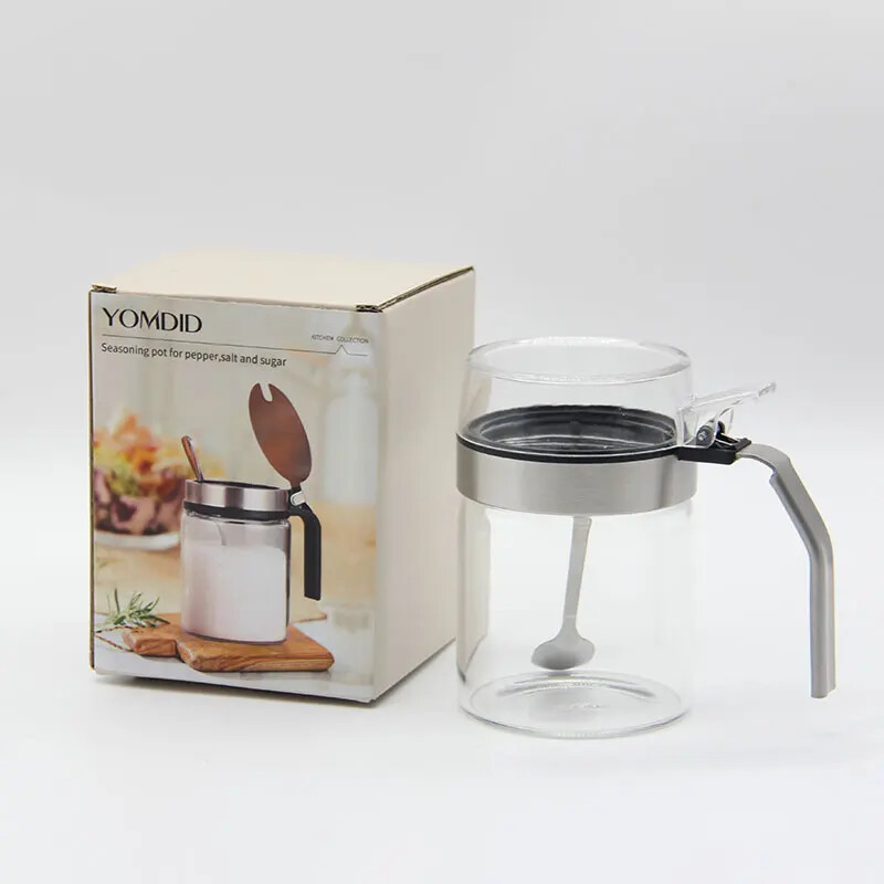 JJTHNCR prieskonių puodas, stiklinis butelis, pagardų laikymo dėžutė, druskos pipirų puodo cukraus kvapioji talpykla su PP dangteliu virtuvės reikmenimis