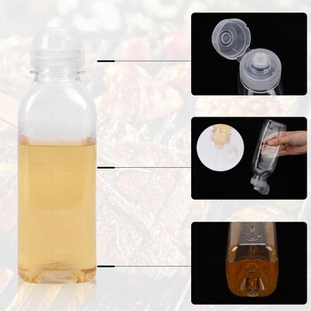 Νέο 6-1Pc 300ml/500ml Κουζίνα Squeeze Oil Bottle Dispenser Oil Spray Bottle Condiment Cooking Ketchup Mustard Minegar Olive Oil