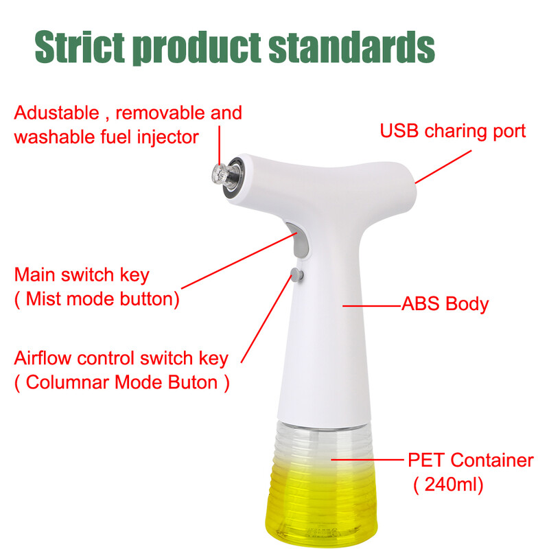 Za BBQ Kuhinjski raspršivač za ulje Kreativna staklenka od sojinog umaka Boca za pohranu octa USB punjenje Električni dozator za raspršivač boce s maslinovim uljem