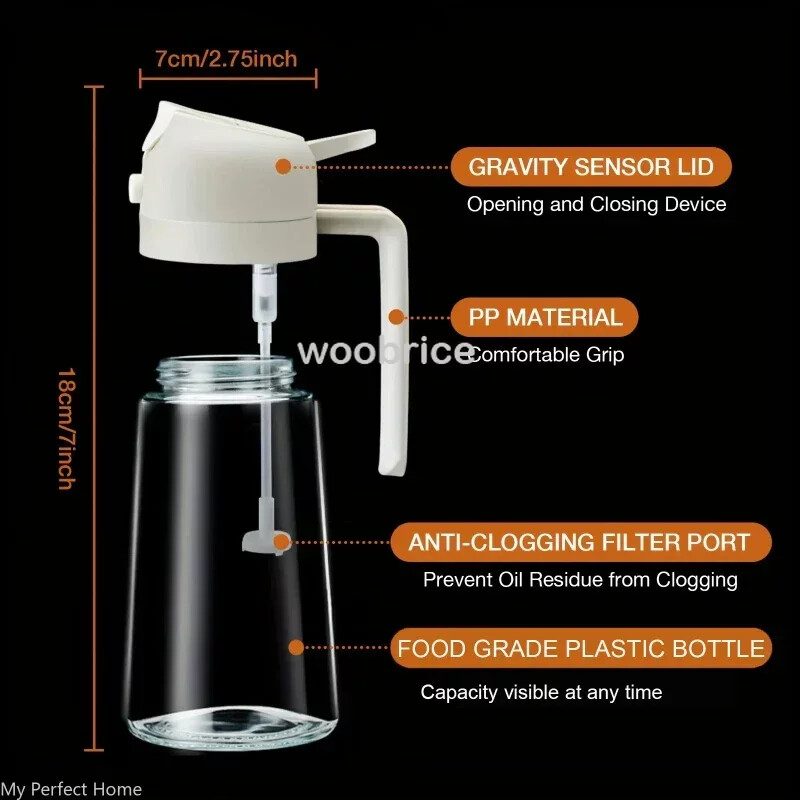 Oil Cruet Kitchen Oliiviõli pihusti Kahe otstarbega köögiõli pihusti lekkekindel pihustuspudel köögi majapidamises