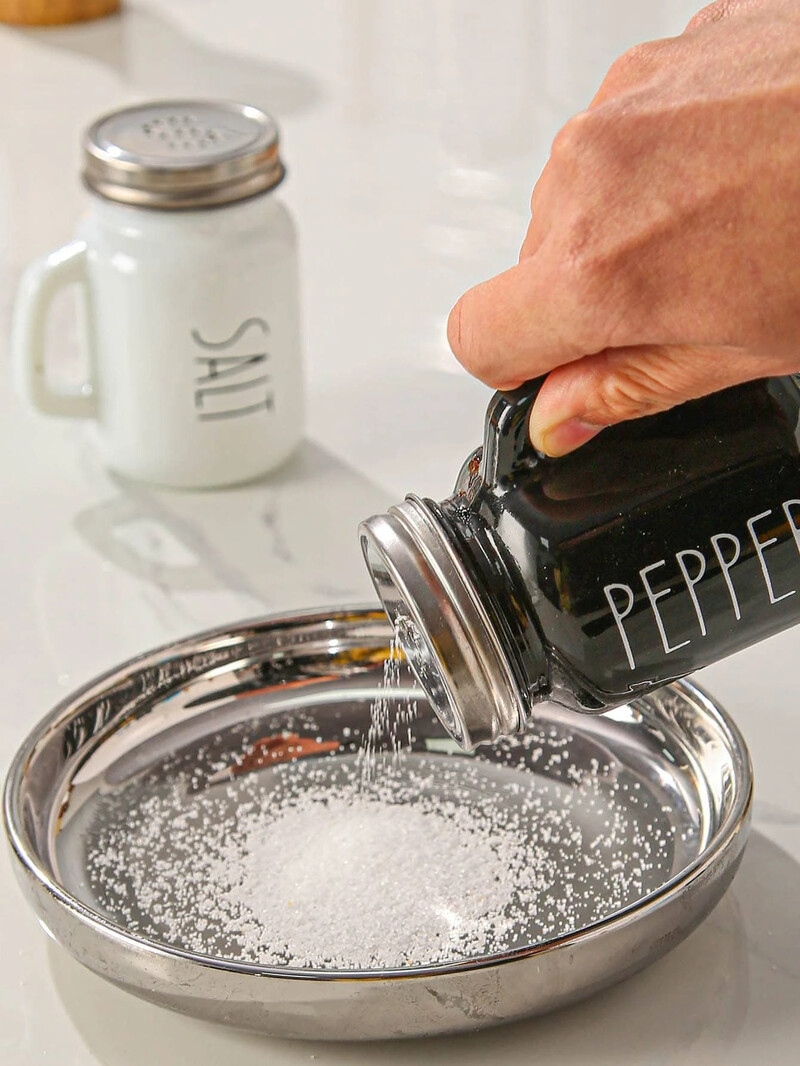 2 tk soola- ja piprašeikeri komplekt 4,4 untsi klaasist must-valgest vintage klaasist soola- ja pipramaitseainešeikeri komplekt