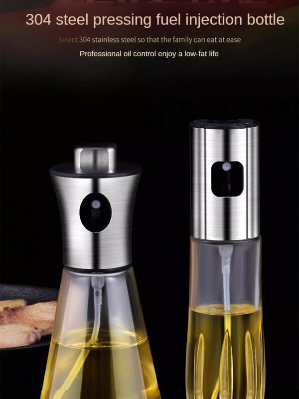 Zackoo 304 boca s raspršivačem od nehrđajućeg čelika Pulverizador Aceite Oil boca s raspršivačem Aceite Pulverizador Aceite Cocina staklena posuda