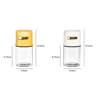 Kuum mõõtmine soolatopsik Push Type Maitseaine soola dosaator Soolapaak Suhkrupudel Vürts Pipar Soolatops Purk Purk Pudel