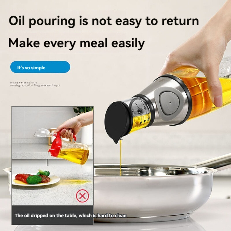 250/500ml Presuojamas alyvuogių aliejaus dozatorius, matavimo siurblys lauko kepsninei kepimo aliejaus butelis acto sojų padažo butelis Pradžia