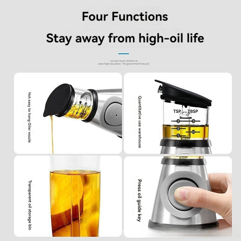 250/500ml Presuojamas alyvuogių aliejaus dozatorius, matavimo siurblys lauko kepsninei kepimo aliejaus butelis acto sojų padažo butelis Pradžia