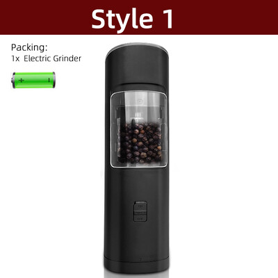 Elektriline soola- või pipraveski, akuga töötav gravitatsiooniga pipraveski valguslülitiga, automaatne pipraveski