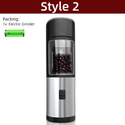 Elektriline soola- või pipraveski, akuga töötav gravitatsiooniga pipraveski valguslülitiga, automaatne pipraveski