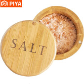 Totally Bamboo Salt Cellar Kutija za pohranu od bambusa s magnetskim zakretnim poklopcem Kutija za pohranu tegle za sol Drveni čuvar za začine