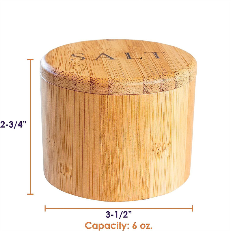 Totally Bamboo Salt Cellar Kutija za pohranu od bambusa s magnetskim zakretnim poklopcem Kutija za pohranu tegle za sol Drveni čuvar za začine