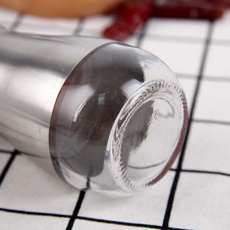 Maitseainepudelikomplekt Korduvtäidetavad soolapipra loksutajad, klaasist maitseainekonteiner roostevabast terasest kaanega köögirestorani pikniku jaoks