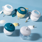 1 tk Jaapani köögi ümmargune maitseainepurk lusikaga maitseainepudeliga, pipra maitseainekarp, kodune soolaloks