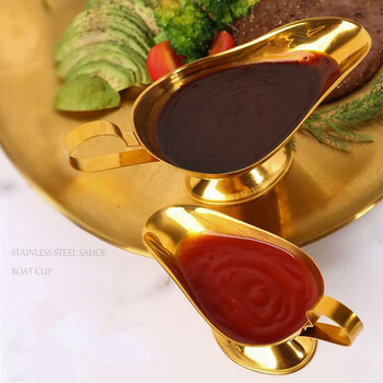 304 Sauce Dripless Lip Salt Spice Gravy Boat Kitchen μπριζόλα εστιατορίου Σάλτσες Lip ανοξείδωτη σάλτσα βάζα μπαχαρικών κουτί αποθήκευσης