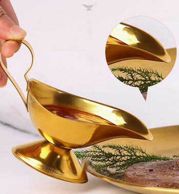 304 Sauce Dripless Lip Salt Spice Gravy Boat Kitchen μπριζόλα εστιατορίου Σάλτσες Lip ανοξείδωτη σάλτσα βάζα μπαχαρικών κουτί αποθήκευσης