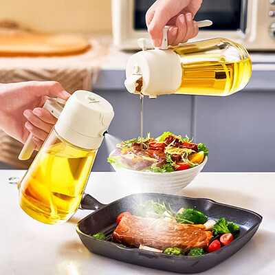 2 σε 1 500 ml Glass Spray Oil Sprayer Bottle Spray Oil Dispenser Oil Var Cruet BBQ Kitchen Baking Roasting Picnic Kitchen