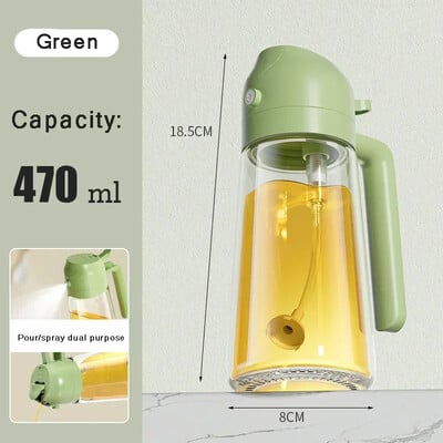 2in1 500 ml klaasist pihustatav õlipihusti pudel pihustusõli dosaator õlipurk Cruet BBQ köök küpsetamine röstimine pikniku köögitööriist