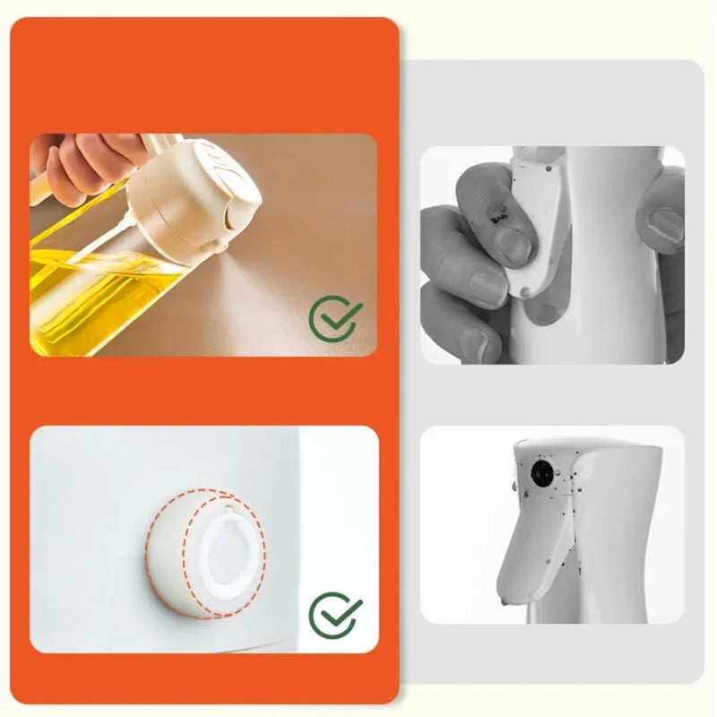 2in1 500 ml klaasist pihustatav õlipihusti pudel pihustusõli dosaator õlipurk Cruet BBQ köök küpsetamine röstimine pikniku köögitööriist