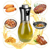 Õlipihusti pudel toiduvalmistamiseks Roostevabast terasest koos lehtriga oliiviõli dosaatoriga õhufritüüri jaoks, salat, praadimine, BBQ 200 ml