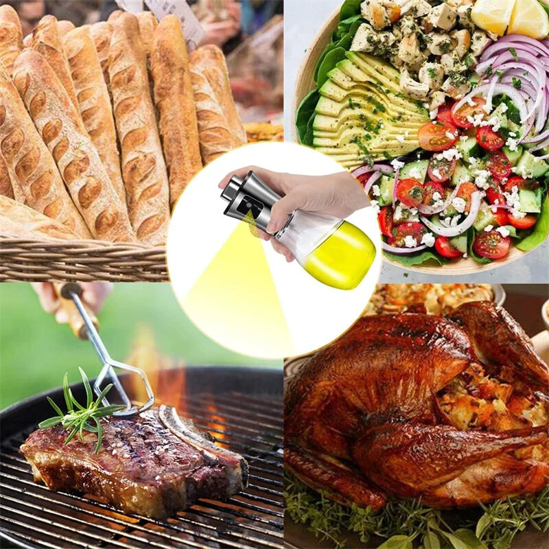 Õlipihusti pudel toiduvalmistamiseks Roostevabast terasest koos lehtriga oliiviõli dosaatoriga õhufritüüri jaoks, salat, praadimine, BBQ 200 ml