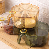 5-ühes maitseainekarp lusikaga vürtsipurgiga mitme kambriga soola-pipra maitseainepurgid potid Köögitarvikud maitseainekonteiner