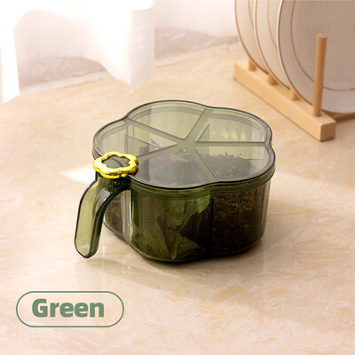 5-ühes maitseainekarp lusikaga vürtsipurgiga mitme kambriga soola-pipra maitseainepurgid potid Köögitarvikud maitseainekonteiner