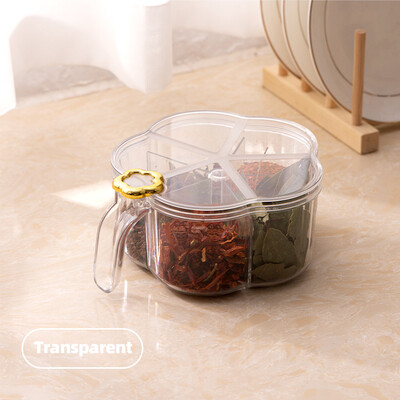 5-ühes maitseainekarp lusikaga vürtsipurgiga mitme kambriga soola-pipra maitseainepurgid potid Köögitarvikud maitseainekonteiner