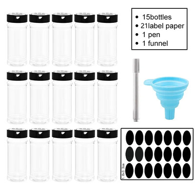 Vürtspurkide komplekt 5/10/15/20 tk Vürtside purgid Soola- ja piprašeiker maitseainepurk Vürtside organiseerija plastikust grillmaitseaine