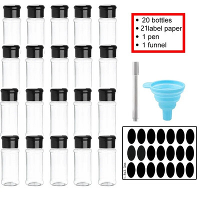 Vürtspurkide komplekt 5/10/15/20 tk Vürtside purgid Soola- ja piprašeiker maitseainepurk Vürtside organiseerija plastikust grillmaitseaine