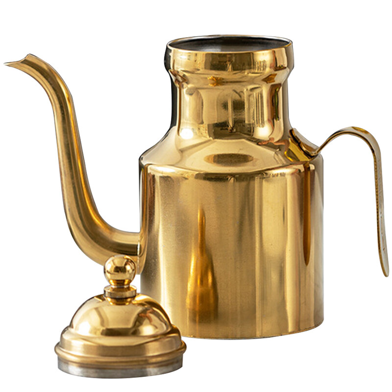 Bidon de ulei 750 Hemoton Dozatoare de ulei de măsline Flacon Cutie de ulei Dozator de ulei din oțel inoxidabil Oală Ulei Sos de salată Depozitare Sticle de ulei