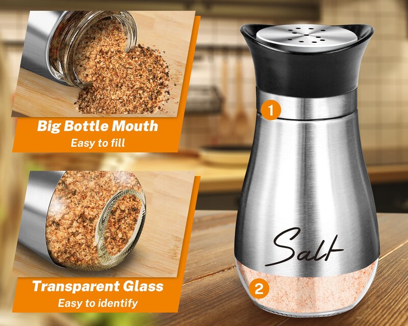 2tk/roostevabast terasest vürtsijaotur Vürtsšeiker Multifunktsionaalne toiduvalmistamine BBQ pipra-soolapurk maitseainepurk Tööriistad Elegant