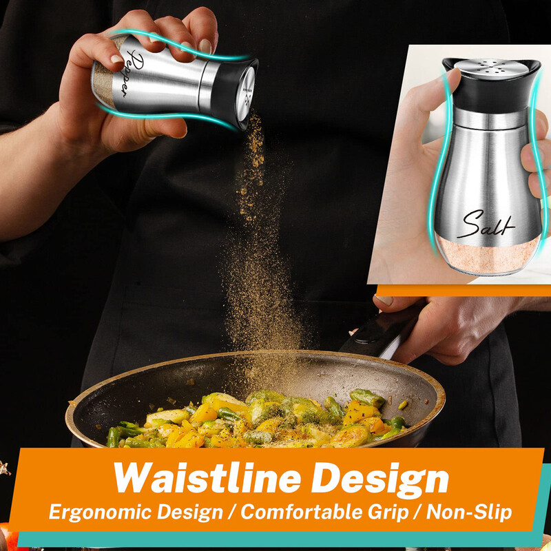 2tk/roostevabast terasest vürtsijaotur Vürtsšeiker Multifunktsionaalne toiduvalmistamine BBQ pipra-soolapurk maitseainepurk Tööriistad Elegant