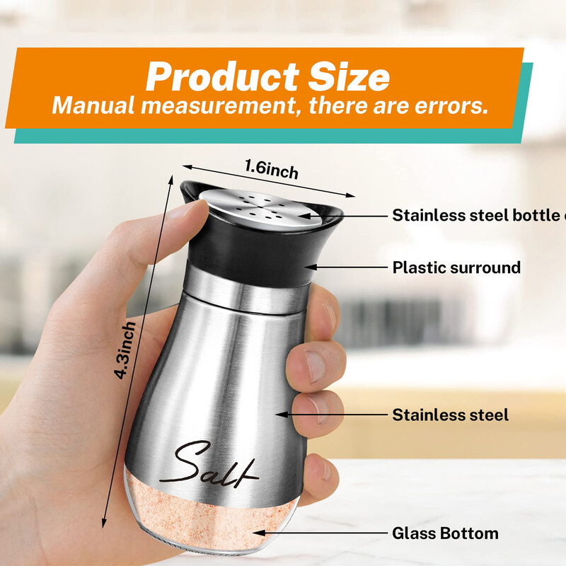 2tk/roostevabast terasest vürtsijaotur Vürtsšeiker Multifunktsionaalne toiduvalmistamine BBQ pipra-soolapurk maitseainepurk Tööriistad Elegant