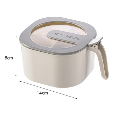 4 grotelių plastikinė prieskonių dėžutė su permatomu dangteliu druskos pipirų prieskonių laikymui Virtuvės laikymo inde virtuvės reikmenims