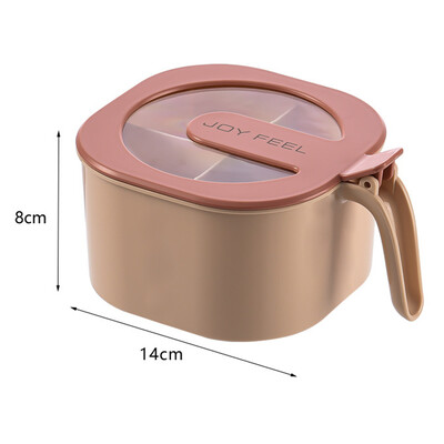 4 grotelių plastikinė prieskonių dėžutė su permatomu dangteliu druskos pipirų prieskonių laikymui Virtuvės laikymo inde virtuvės reikmenims