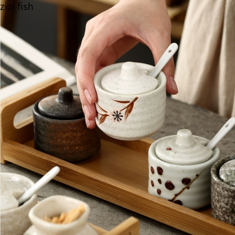 Kuhinjski pribor Keramička staklenka za začine Staklenka za začine Boca začina Posude za začine Solnik Staklenke za šećer Kutija za začine Staklenke za pohranu